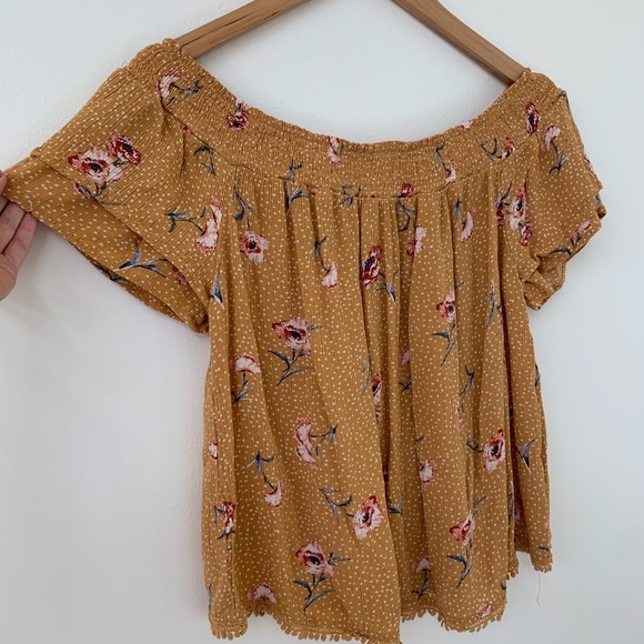 Xhillaration Yellow Off Shoulder Floral Top - Picture 7 of 11